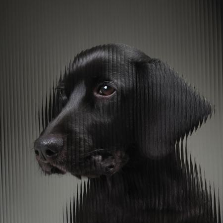 03615-2505123592-a  dog,  black background,  curved glass,  textured glass, fluted glass _lora_SDXL_Curved_glass_Test_Sa_May_1_.png